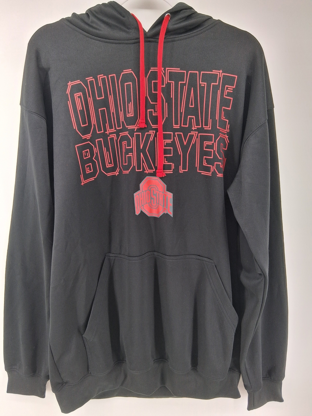 Varsity Black Hoodie with Red Ohio State Buckeyes Logo
